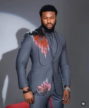 Enofe Men's African Print Blazer (Plum Diamonds)