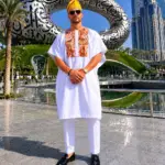 The Alabaster Oasis Luxury Agbada-Dashiki Set - Joush Luxury Fashion - Angle 1