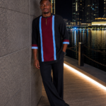 The Obsidian Horizon Jokoso Crepe Kaftan - Joush Luxury Fashion - Angle 1