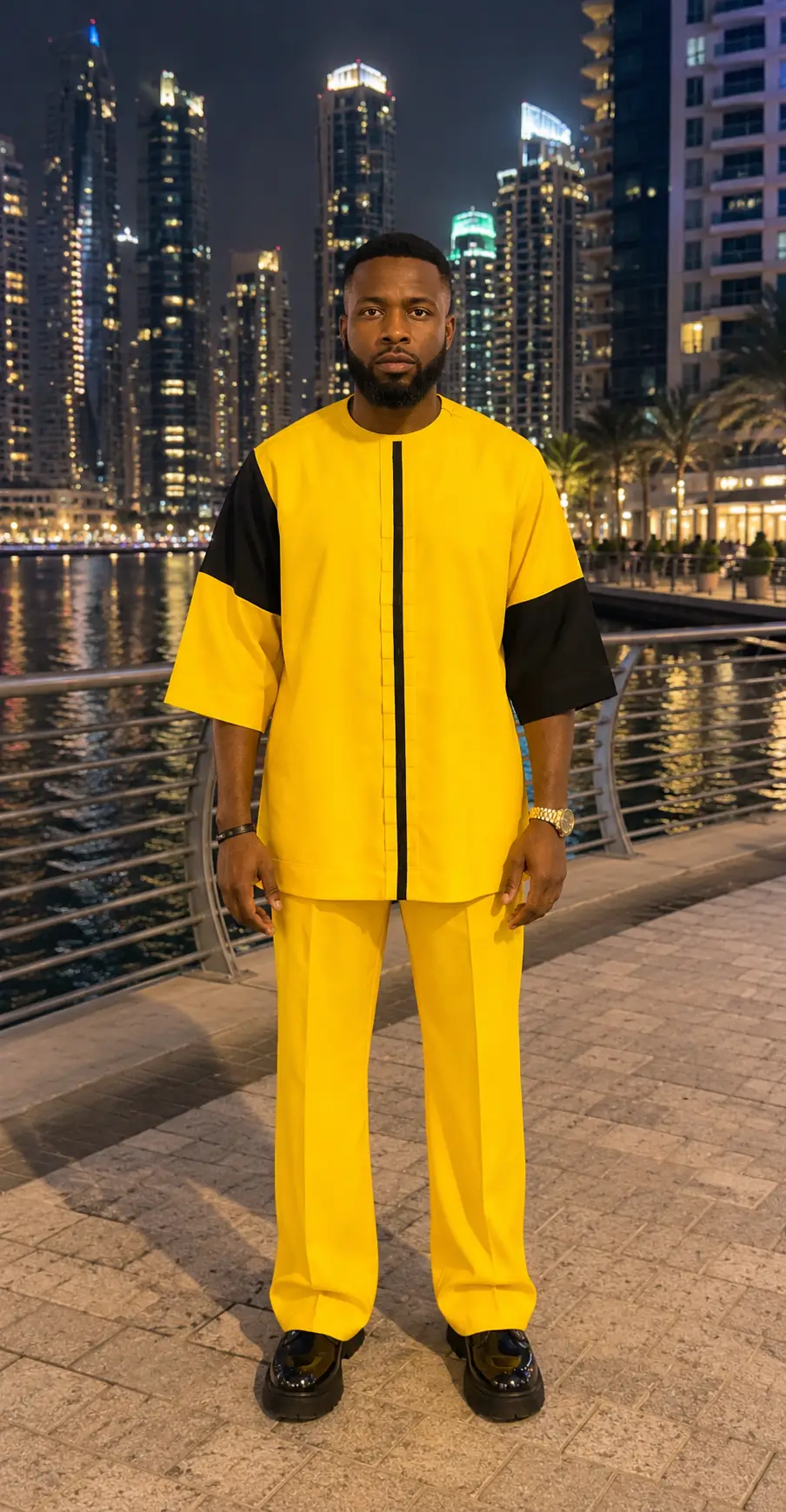 The Nexus Kaftan Set - Joush Luxury African Menswear Dubai - Angle 1